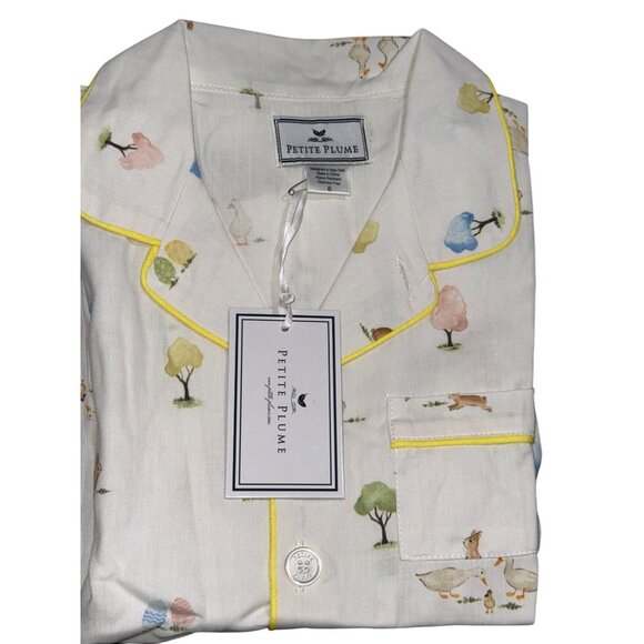 Petite Plume Childrens Pajama Set With Bunny & Tree Print - Size 6 - 100% Cotton - Picture 8 of 11